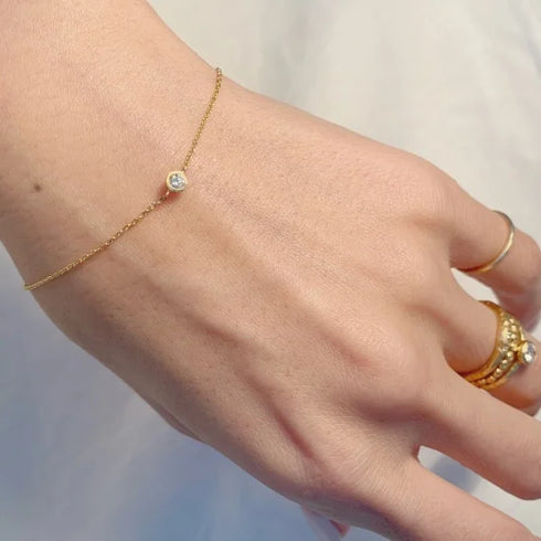 K18YG mini teacup diamond † bracelet